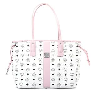 White and pink MCM medium Liz Reversible Shopper